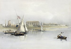 Algemeen Uitzicht op de Ruïnes van Luxor vanaf de Nijl, uit Egypte en Nubië, Vol.1